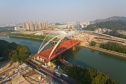 广东江门东华大桥看蝶舞飞花建多层次生态园林景